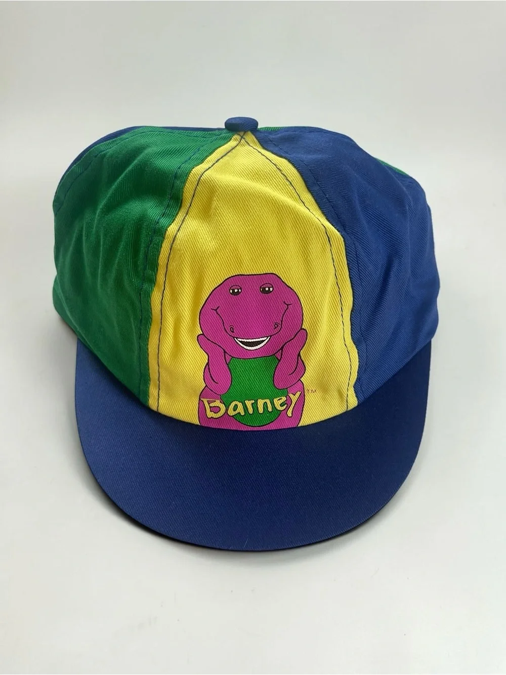 VINTAGE 90s NWOT Authentic Barney Colorblock Cap